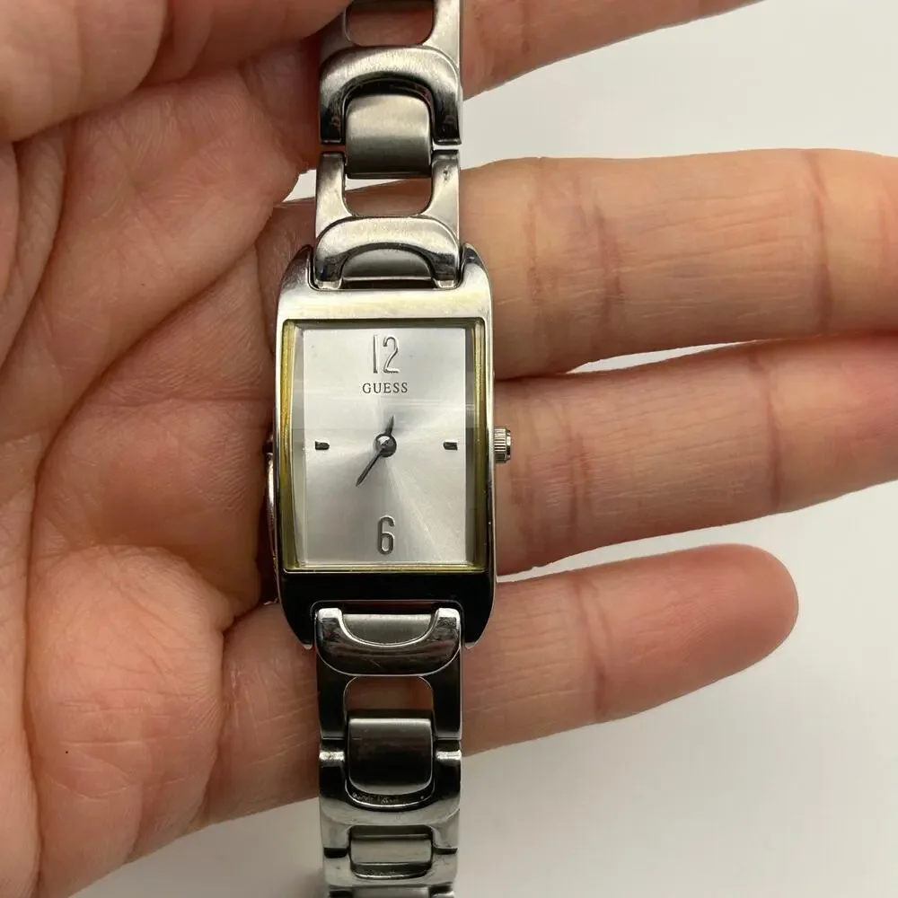Guess Silver Tone Women’s Watch Working New Battery